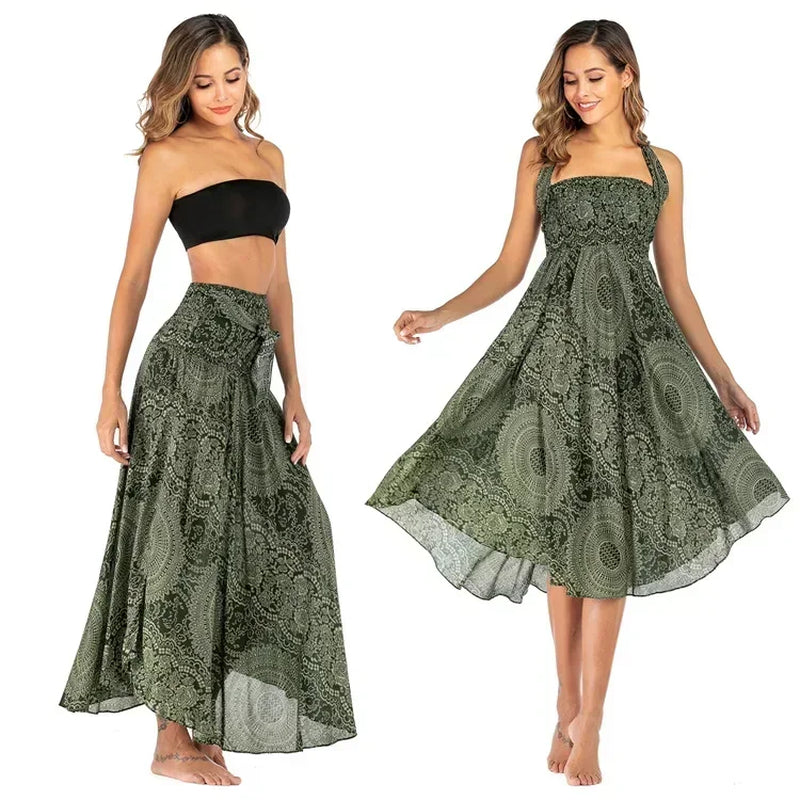 Sexy Summer Long Boho Bottom Women Skirt Vintage Casual Ropa Mujer Faldas Loose Fashion Y2K Maxi Skirts Woman Clothing Saia Jupe