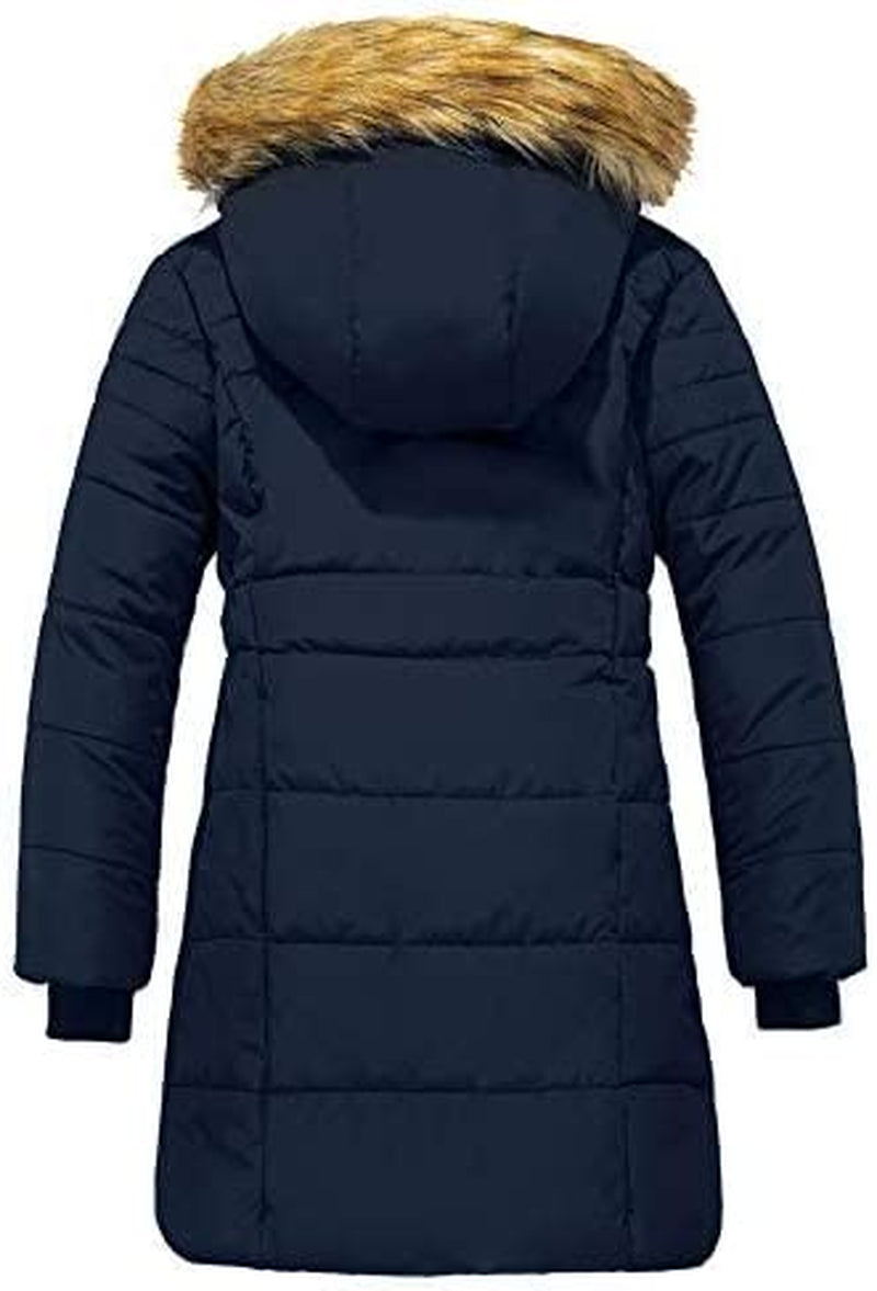 Girls' Long Winter Coat Waterproof Warm Puffer Jacket Hooded Parka