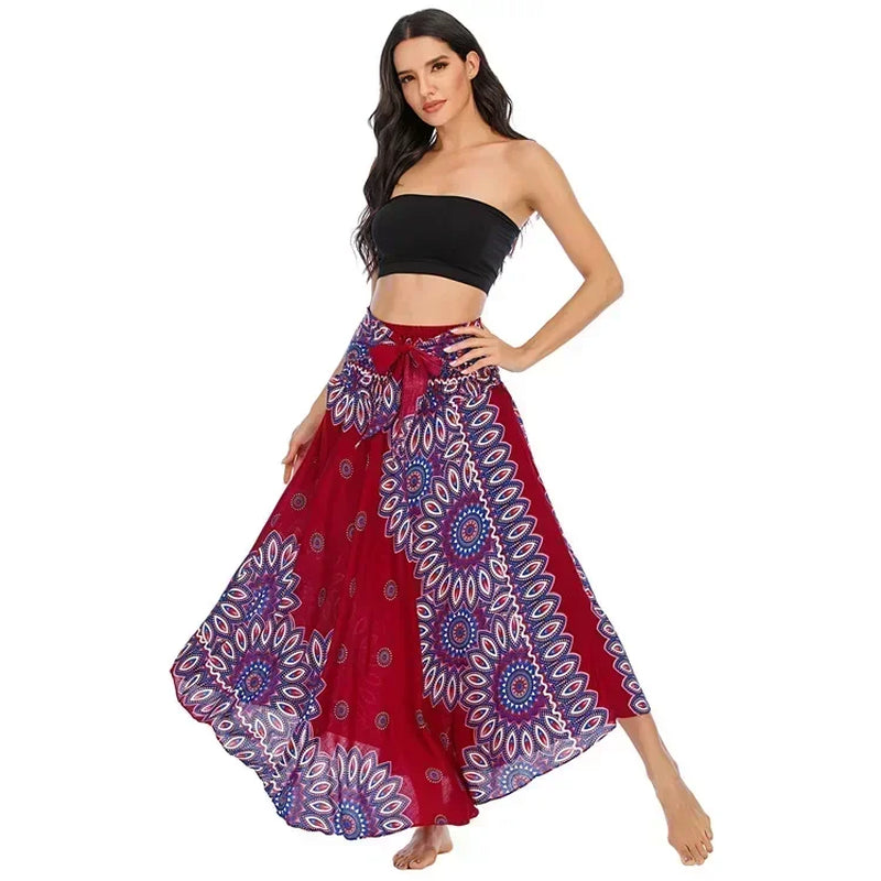 Sexy Summer Long Boho Bottom Women Skirt Vintage Casual Ropa Mujer Faldas Loose Fashion Y2K Maxi Skirts Woman Clothing Saia Jupe