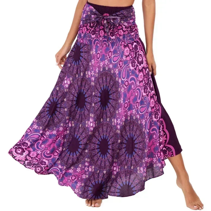 Sexy Summer Long Boho Bottom Women Skirt Vintage Casual Ropa Mujer Faldas Loose Fashion Y2K Maxi Skirts Woman Clothing Saia Jupe