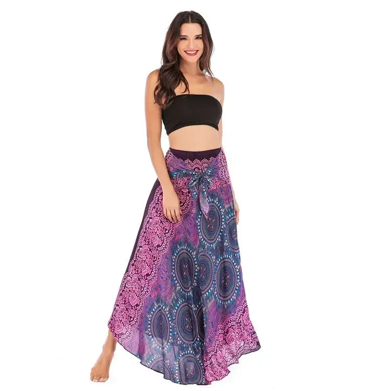 Sexy Summer Long Boho Bottom Women Skirt Vintage Casual Ropa Mujer Faldas Loose Fashion Y2K Maxi Skirts Woman Clothing Saia Jupe