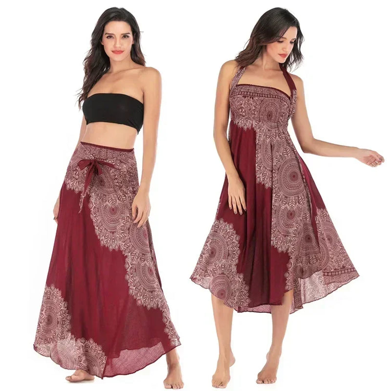 Sexy Summer Long Boho Bottom Women Skirt Vintage Casual Ropa Mujer Faldas Loose Fashion Y2K Maxi Skirts Woman Clothing Saia Jupe