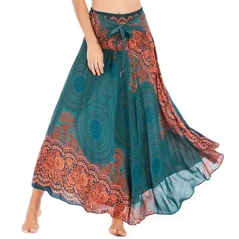 Sexy Summer Long Boho Bottom Women Skirt Vintage Casual Ropa Mujer Faldas Loose Fashion Y2K Maxi Skirts Woman Clothing Saia Jupe