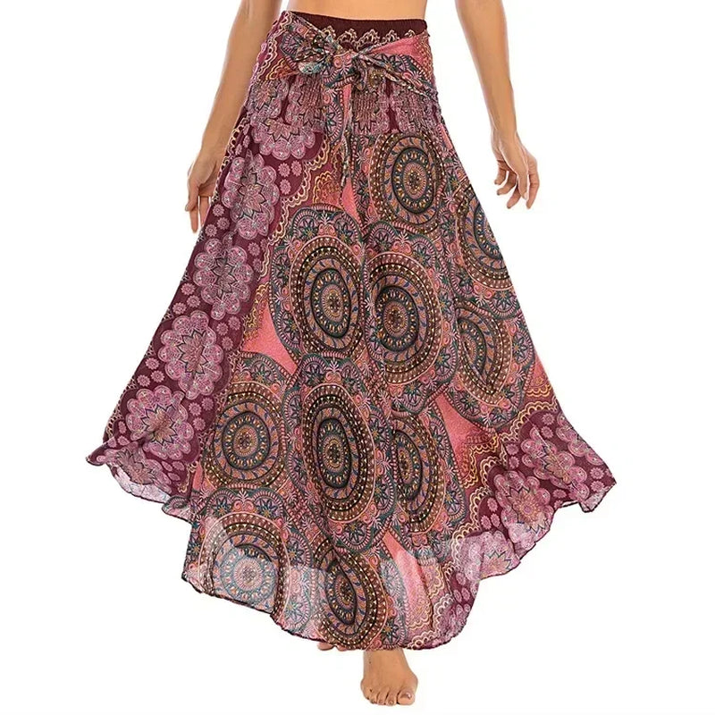 Sexy Summer Long Boho Bottom Women Skirt Vintage Casual Ropa Mujer Faldas Loose Fashion Y2K Maxi Skirts Woman Clothing Saia Jupe