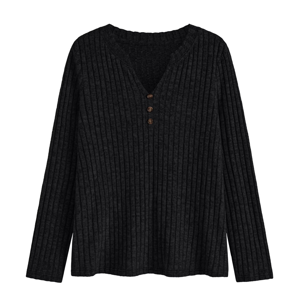 Tunic Shirts for Womens Long Sleeve Tops Casual V Neck Sweaters for Women Blouses