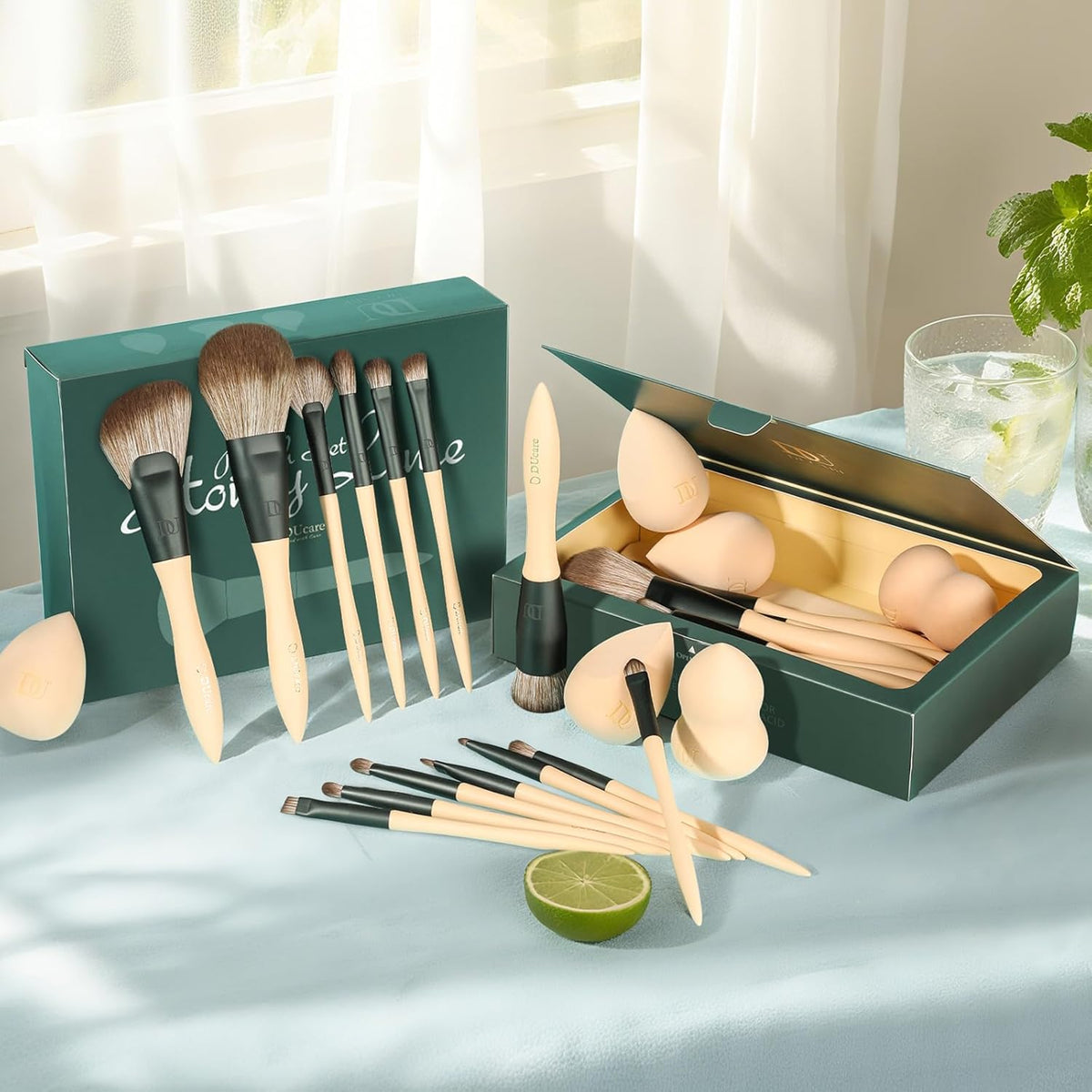 18 Makeup Brushes Set Makeup Sponges Cosmetic Bag | Powder Foundation Contour Blush Concealer Eye Shadow Blending Liner Make up Brush Kit
