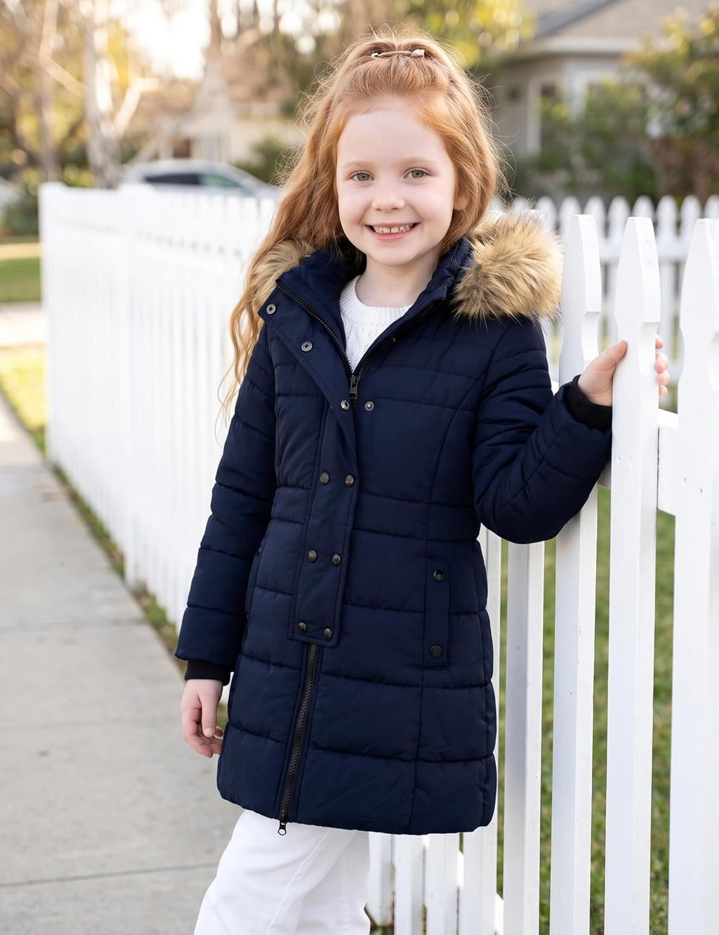 Girls' Long Winter Coat Waterproof Warm Puffer Jacket Hooded Parka