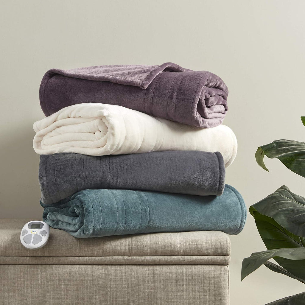 Heated Blanket Queen,Fast Heating Electric Blanket Charcoal Grey