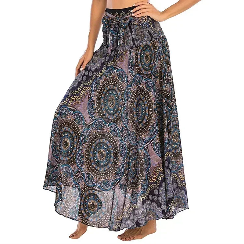 Sexy Summer Long Boho Bottom Women Skirt Vintage Casual Ropa Mujer Faldas Loose Fashion Y2K Maxi Skirts Woman Clothing Saia Jupe