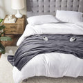 Heated Blanket Queen,Fast Heating Electric Blanket Charcoal Grey