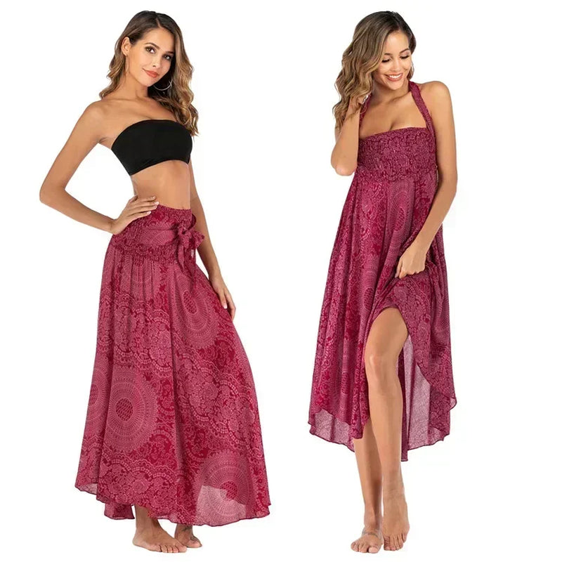 Sexy Summer Long Boho Bottom Women Skirt Vintage Casual Ropa Mujer Faldas Loose Fashion Y2K Maxi Skirts Woman Clothing Saia Jupe