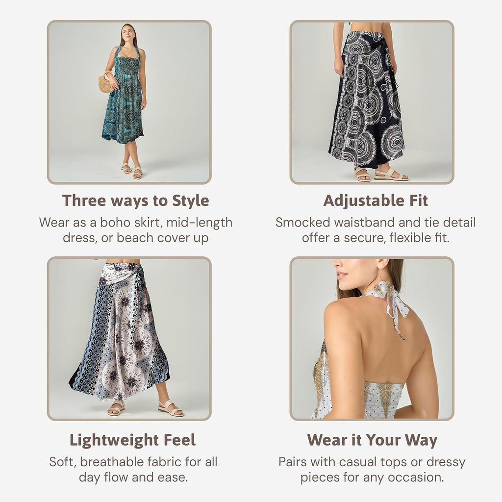 Long Boho Skirts for Women - Bohemian Hippie Maxi Summer Skirt