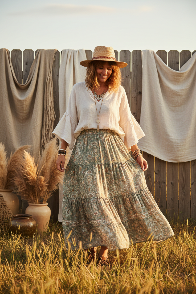 Summer Boho Flow Skirt lifestyle photo